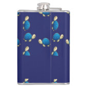 Fijne schildpadden op blauw heupfles (Achterkant)