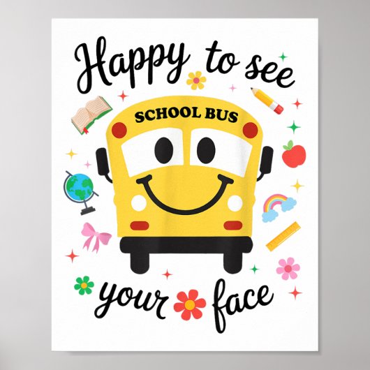 Fijne schoolbus terug naar school terug naar schoo poster (Voorkant)