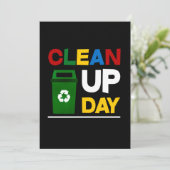 Fijne schoonmaakdag milieuvriendelijk save the date (Staand voorkant)