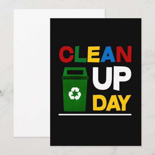 Fijne schoonmaakdag milieuvriendelijk save the date (Voorkant / Achterkant)