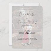 Fijne Script 4 Foto's Bindende QR-code RSVP Kaart (Voorkant)