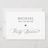 Fijne Script & Hart Ringdrager Voorstelkaart Kaart (Voorkant)