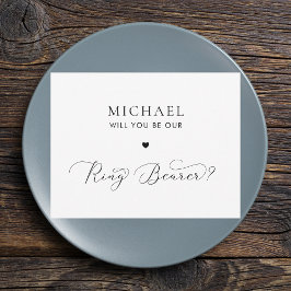 Fijne Script & Hart Ringdrager Voorstelkaart Kaart