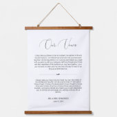 Fijne Script Jubileum Wedding Vows Hangend Wandkleed (Voorkant)