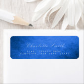 Fijne script kobaltblauwe retour adreslabels etiket (Insitu)