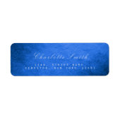 Fijne script kobaltblauwe retour adreslabels etiket (Voorkant)