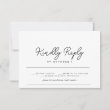 Fijne script moderne elegante RSVP kaart
