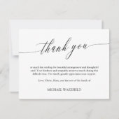 Fijne Script Sympathie Hartelijk dank Bedankkaart (Voorkant)