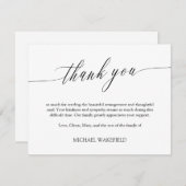 Fijne Script Sympathie Hartelijk dank Bedankkaart (Voorkant / Achterkant)