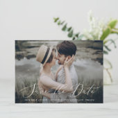 Fijne Scriptie Foto Save The Date Aankondiging (Staand voorkant)