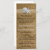 Fijne Seashells op Burlap Unique Beach Weddenschap Kaart (Voorkant / Achterkant)