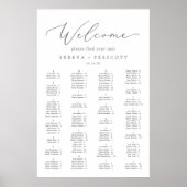 Fijne Silver Alfabetical Seating Chart Poster (Voorkant)
