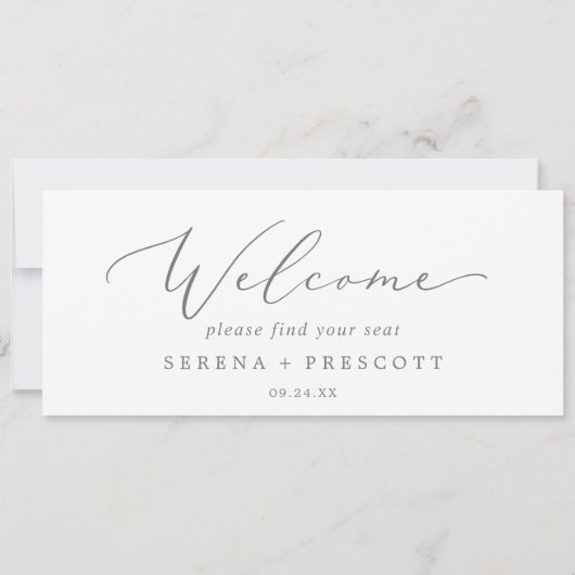 Fijne Silver Hanging Seating Chart Header (Achterkant)