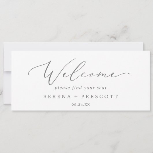 Fijne Silver Hanging Seating Chart Header (Voorkant)