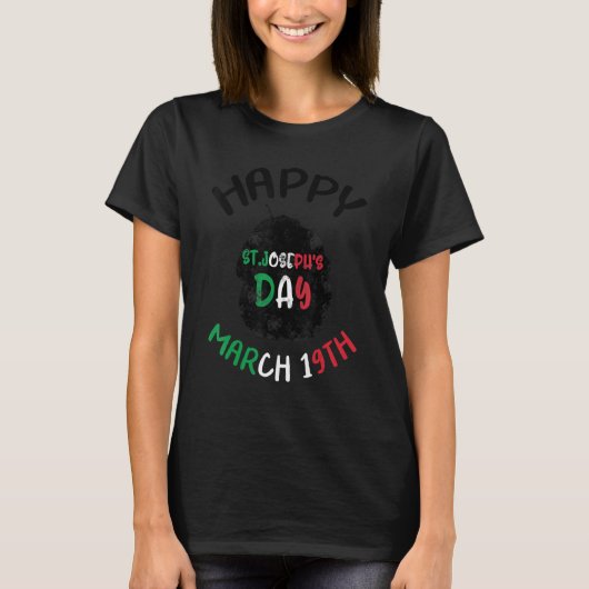 Fijne Sint-Jozefdag Jezus Sfingi Zeppole Christus T-shirt (Voorkant)