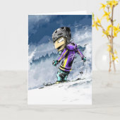 Fijne skiverjaardag kaart (Gele Bloem)