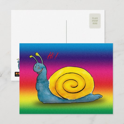 Fijne slak - Briefkaart sjabloon (Voorkant / Achterkant)