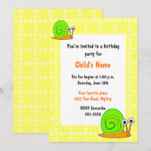 Fijne slak Kinderdagenuitnodiging Kaart (Voorkant / Achterkant)