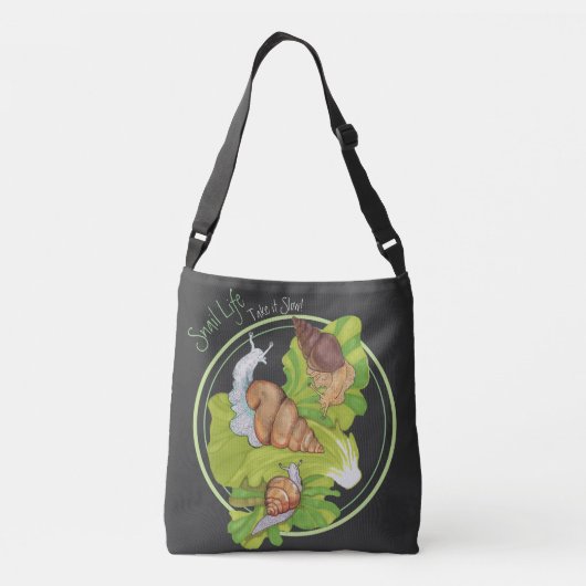 Fijne slakken op het laffelenleven crossbody tas (Achterkant)