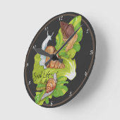 Fijne slakken op het laffelenleven   ronde klok (Hoek)