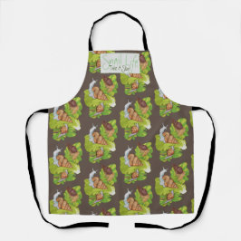 Fijne slakken op poetskunst met sla schort