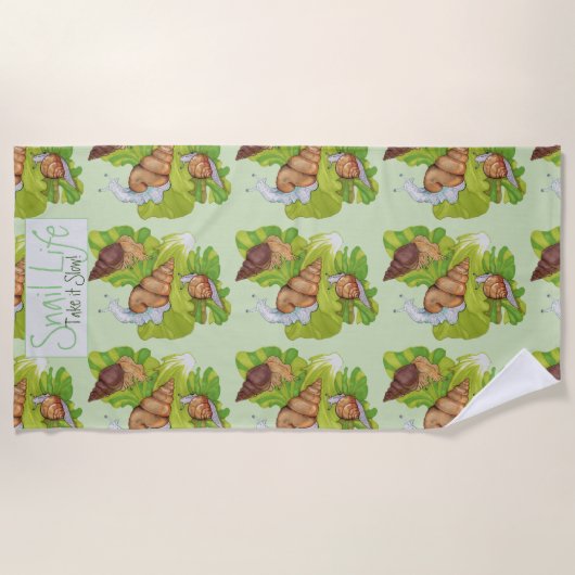 Fijne slakken op pootkunst met sla  strandlaken (Voorkant)