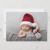 Fijne sneeuw Volledige foto Baby geboorte Feestdagenkaart (Voorkant)