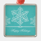 Fijne sneeuwvlokken Premium Square Ornament (Voorkant)