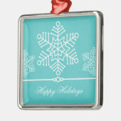Fijne sneeuwvlokken Premium Square Ornament (Links)