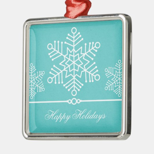 Fijne sneeuwvlokken Premium Square Ornament (Links)