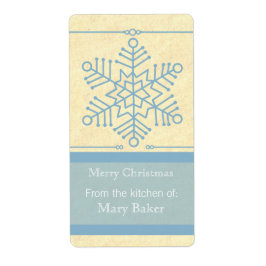 Fijne Snowflake-feestlabels Etiket