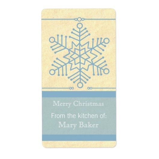 Fijne Snowflake-feestlabels Etiket (Voorkant)