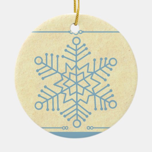 Fijne Snowflake kerstversiering Keramisch Ornament (Voorkant)
