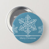 Fijne Snowflakes kerstButton Ronde Button 7,6 Cm (Voorkant /achterkant)