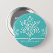 Fijne Snowflakes kerstButton Ronde Button 7,6 Cm (Voorkant /achterkant)