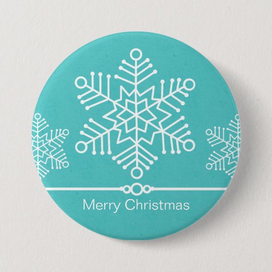 Fijne Snowflakes kerstButton Ronde Button 7,6 Cm (Voorkant)