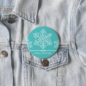 Fijne Snowflakes kerstButton Ronde Button 7,6 Cm (In situ)