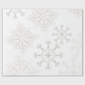 Fijne Snowflakes Witte kerst Cadeaupapier (Vlak)