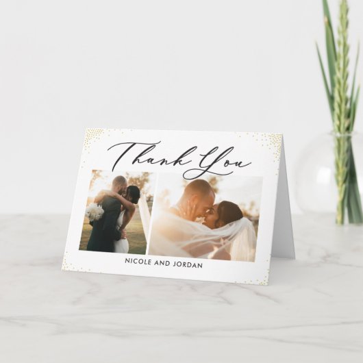 Fijne Spikkels Aanpasbare Kleur Bedankkaart (Voorkant)