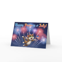 Fijne Spon-th of July! – Dancing Cat Wenskaart