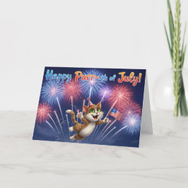 Fijne Spon-th of July! – Dancing Cat Wenskaart Bedankkaart