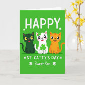 Fijne St. Cattys Dag Kat Kaart (Gele Bloem)