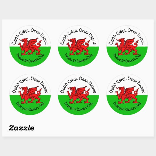 Fijne St Davids Dag in Keltische Stijl Sticker (Vel)