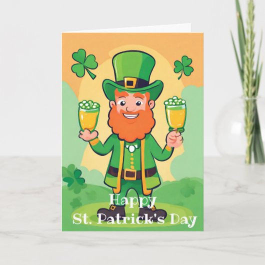 Fijne St. Paddy's Dag Speelse Leprechaun Kaart (Voorkant)