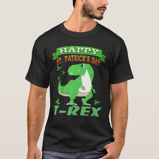 Fijne St Pat-Rex Dinosaur Saint Patrick's Day for T-shirt (Voorkant)