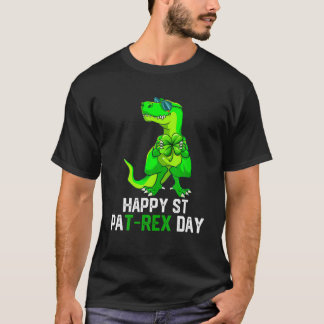 Fijne St Pat Rex Patrick's Day Funny Dinosaur Boys T-shirt