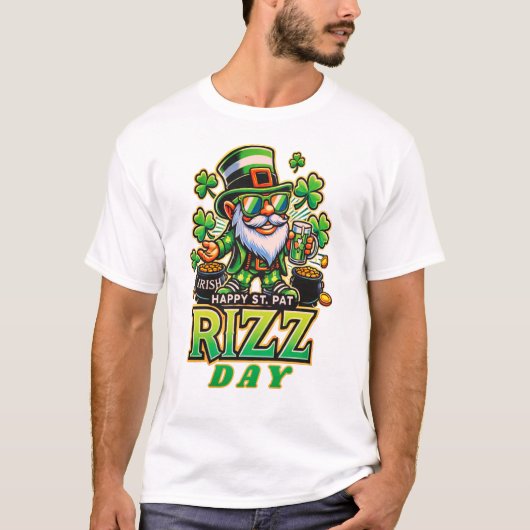Fijne St Pat Rizz Dag T-shirt (Voorkant)