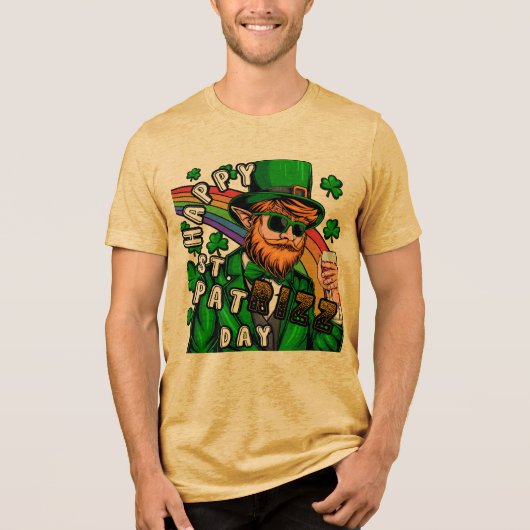 Fijne St. Pat Rizz Dag Tri-Blend Shirt (Voorkant)
