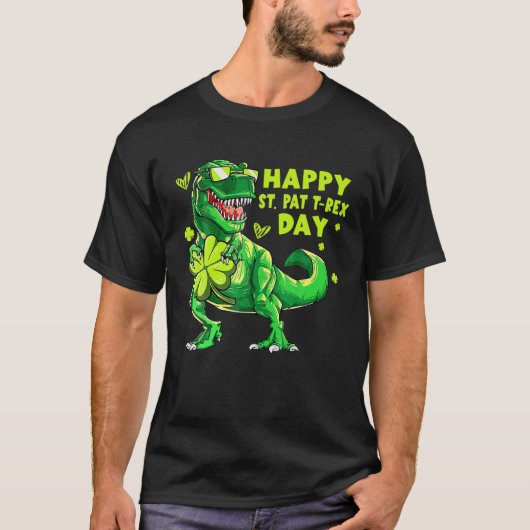 Fijne St Pat Trex Dag St Patrick Dag Dinosaurus Ca T-shirt (Voorkant)