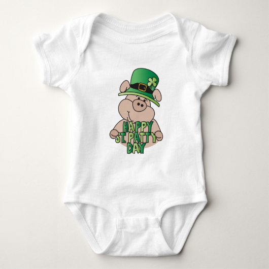 Fijne 🍀 St. Patrick Day's Green Pig 🐷! Romper (Voorkant)